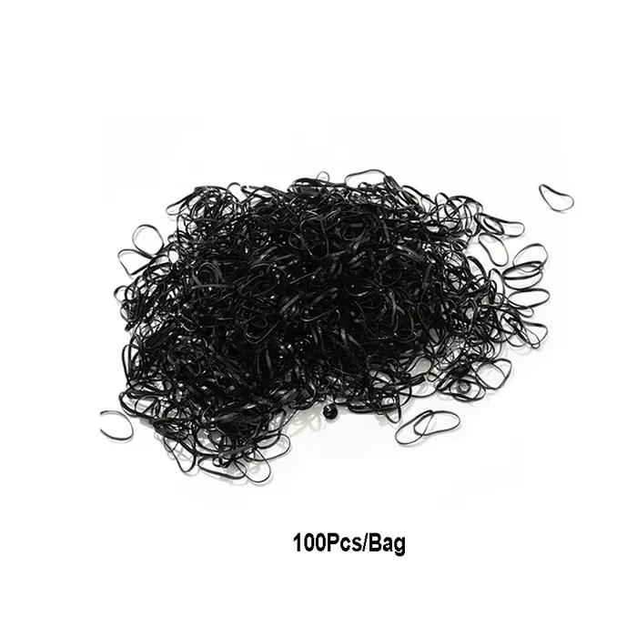 100-1000 pièces noir jetable élastique bandes de cheveux élastiques filles bandeau enfants
