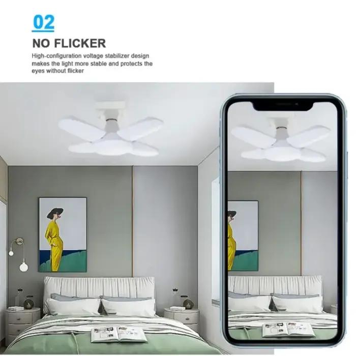 28W inda LED Ampoule Ventilateur Lame Synchronisation Lampe AC85-265V Pliable LED Ampoule Lampada Po