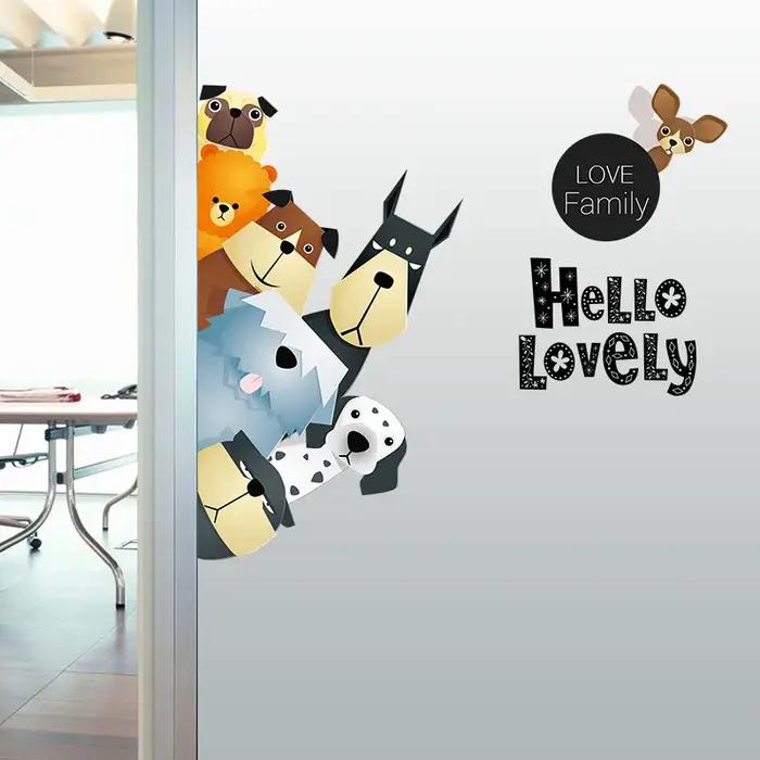 Autocollant mural 3D en forme de chien
