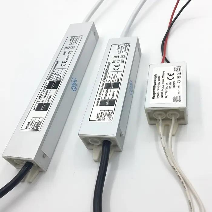 Pilote LED étanche IP67, alimentation électrique 12W 20W 36W, entrée 12V AC100-265V pour transformat