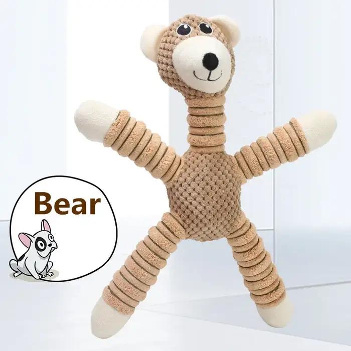 Jouets sonores indestructibles pour grands chiens, en forme d'animaux, en peluche douce, jouets à mâ