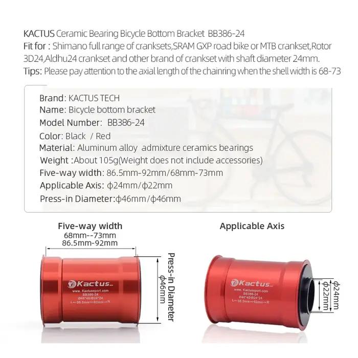 KACTUS-Roulement en céramique pour vélo astronomique, mouvement central pour Shimano, gamme complète