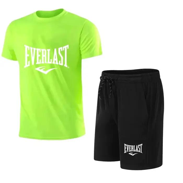 Ensemble 2 pièces T-shirt et short pour homme EVERLAST – Tenue de sport décontractée à manches courtes pour le jogging