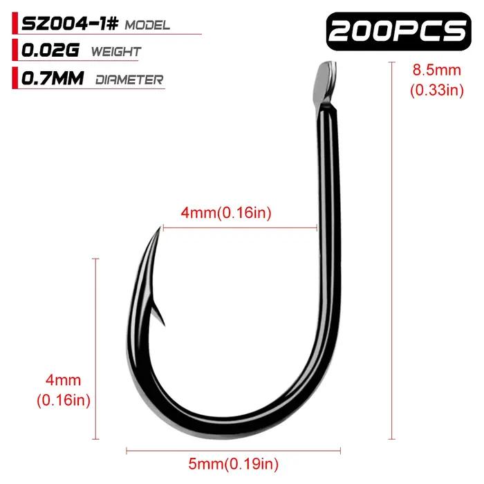Hameçons Proberos 200pcs en acier à haute teneur en carbone pour pêche à la plage océanique en noir rouge bleu gris jaune orange violet et vert pour sorties inoubliables