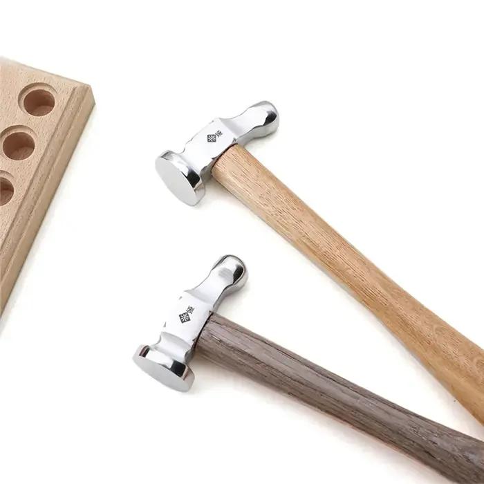 Marteau à tête ronde en acier inoxydable, bijoux dorés de haute qualité, outils de marteau en cuir e