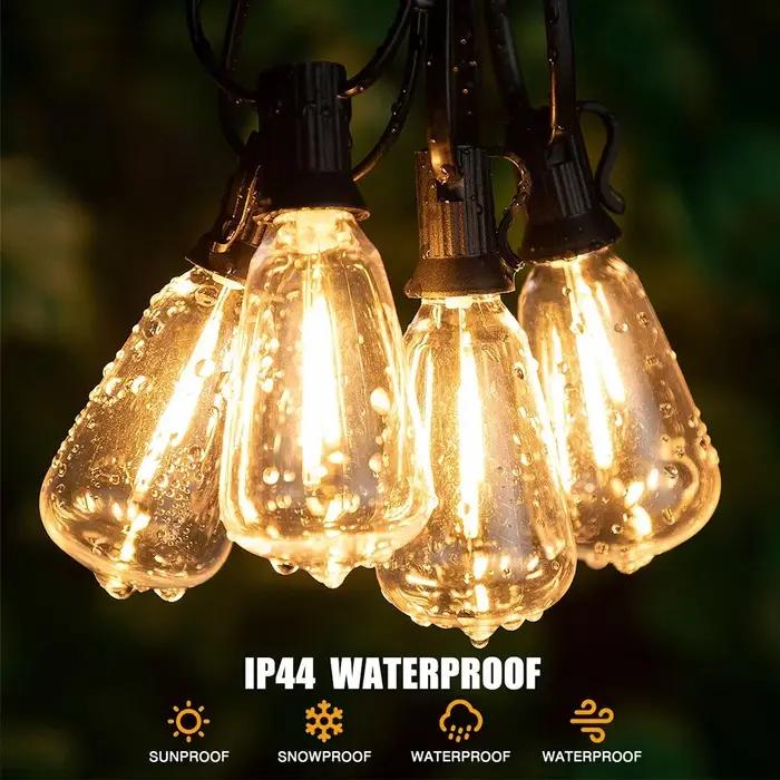 Ampoule LED rétro ST38 E12 110V 220V 1W, en plastique, à intensité variable, incassable pour jardin,