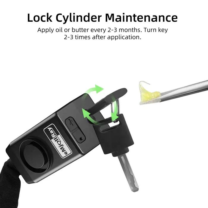Antivol à chaîne avec télécommande sans fil et alarme pour trottinette électrique Ninebot Max G30 G2