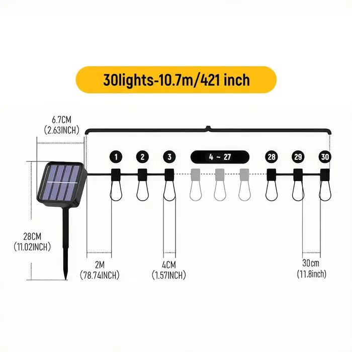 Guirlande solaire d'extérieur étanche