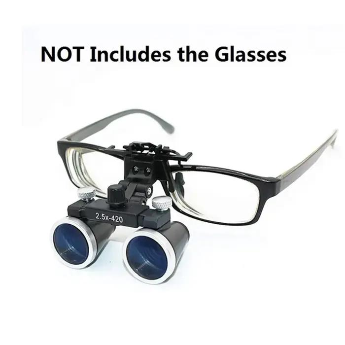 Loupes binoculaires 2,5X 3,5X, lunettes grossissantes avec clip pour lunettes, lentilles optiques pr