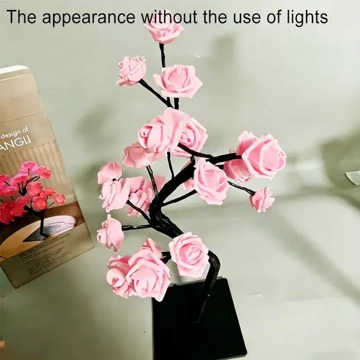 Lampe de Table LED Rose fleur arbre USB veilleuses décoration de la maison LED lampes de Table fêtes