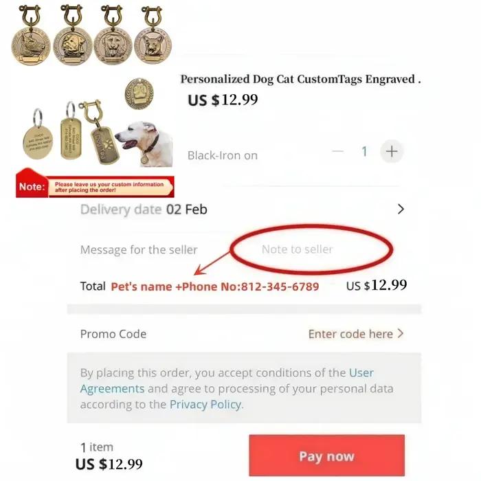 ID d'animaux de compagnie gravé personnalisable VIP pour chien chat étiquettes de plaque signalétique en Bronze numéro personnalisé collier de chiens pendentif d'identification