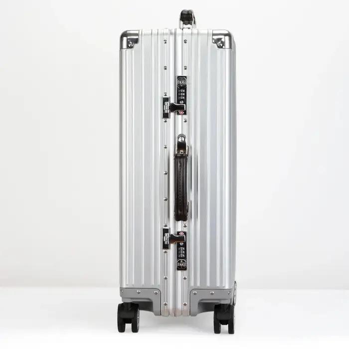 Valise rétro en alliage d'aluminium et de magnésium, bagage roulant de haute qualité, boîtier de cha