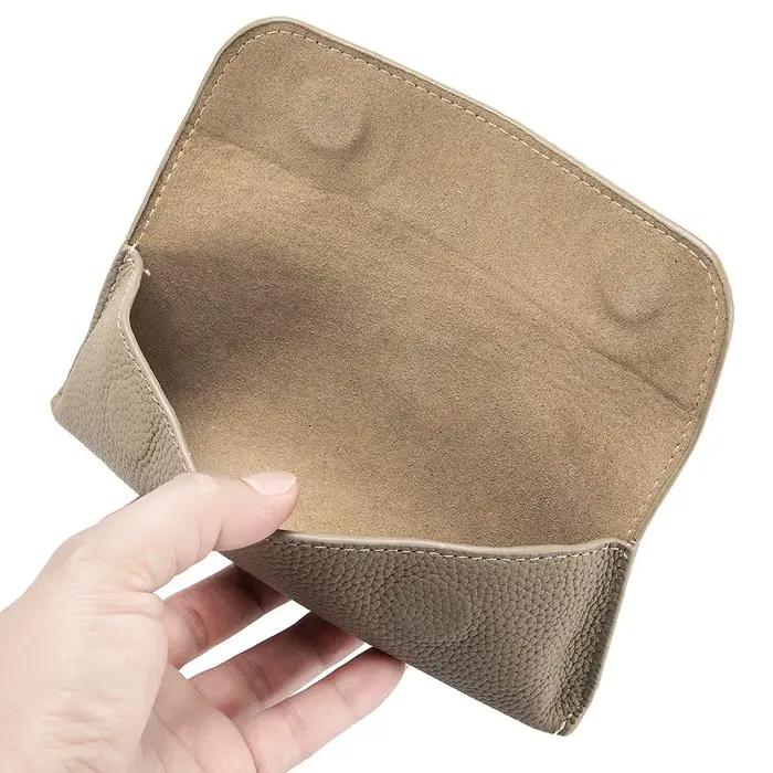 Sac à lunettes de lecture en cuir véritable, étui pour hommes et femmes, support de rangement pour l
