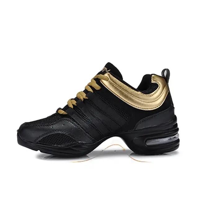 Chaussures de danse pour femmes, tissu en maille respirant, chaussures de Jazz à semelles souples no