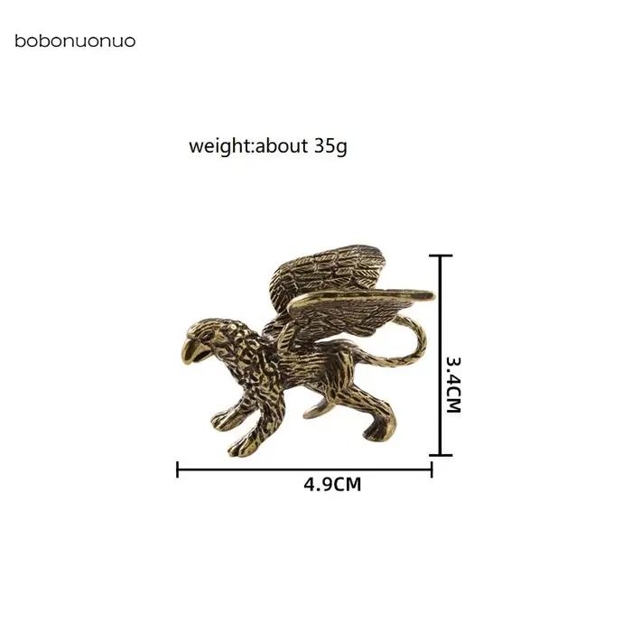 Figurine L'inventaire en cuivre massif griffon féroce conception animale mignonne animal de compagnie thé décoration table cadeaux artisanaux occasions spéciales