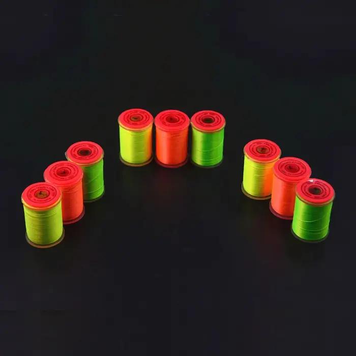 Fil d'attache de mouche 100D, couleurs fluorescentes UV en option, pour nymphes, mouches sèches, fil