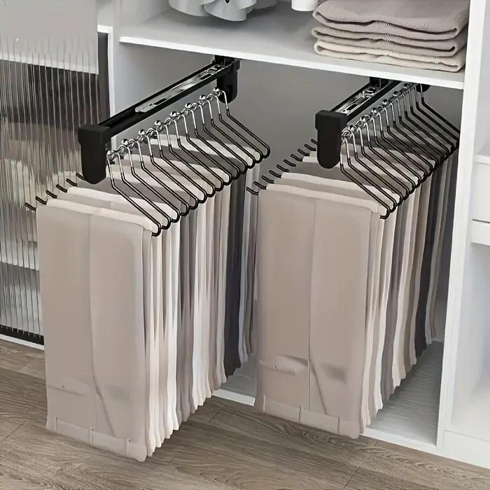 Rails de séchage réglables et pliables en acier au carbone gris clair pour armoires et supports de rangement élégants occasions quotidiennes-decoration-interieur