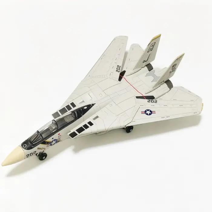 Modèle d'avion F-14 Fighter en plastique assemblé avec présentoir pour collectionneurs et amateurs d'aviation occasions spéciales