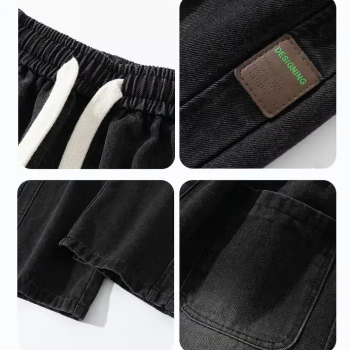 Jean de lavage à jambes larges pour homme, pantalon neutre, couleur unie, ample, décontracté, droit,