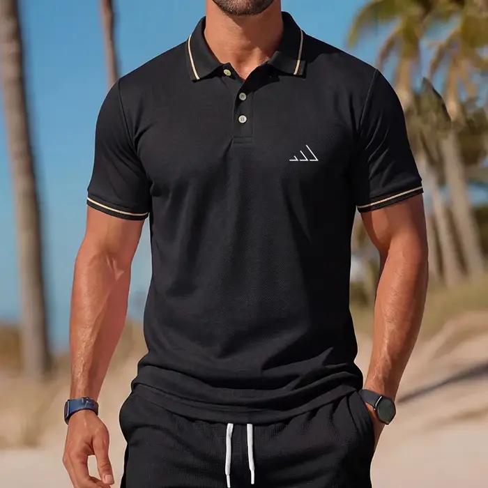 Polo décontracté pour homme, streetwear d'été, manches courtes, hauts décontractés pour affaires, vê