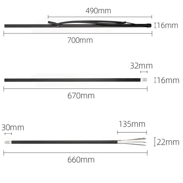 Rayons de pêche Gaffs tige télescopique barbelés fourchette harpon chasse poisson outil en alliage d'aluminium