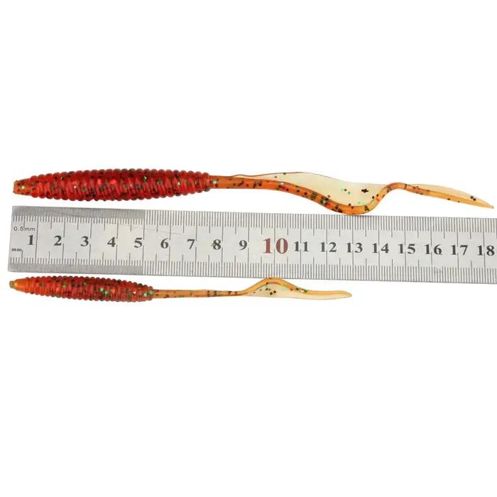 Spinpoler 18 cm 13 cm leurre souple ver appâts Flexible longue queue 4 couleurs Silicone vers de ter