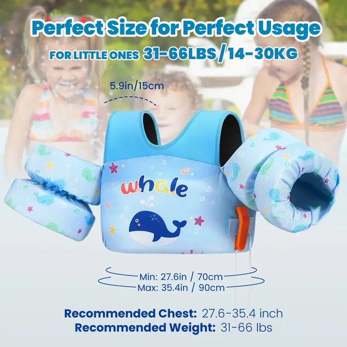 Gilet de sauvetage pour enfants, bras de natation, sifflet flottant, gilet de sauvetage pour enfants