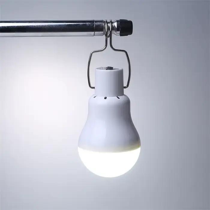 Ampoule solaire à LED avec crochet, lampe solaire d'extérieur, lampe de camping étanche, ampoule à é