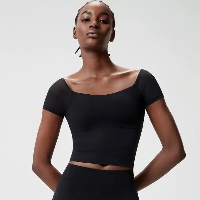 Haut de sport ajusté pour femme en nylon, idéal pour le yoga et la course à pied, offre spéciale pour les occasions importantes