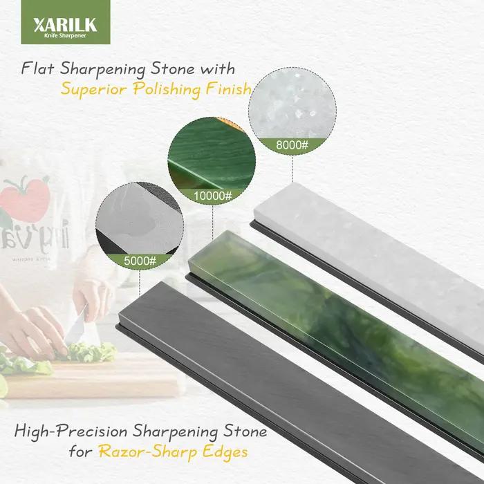 Ensemble de pierres à aiguiser les couteaux XARILK Premium – Pierre noire de 5000 grains