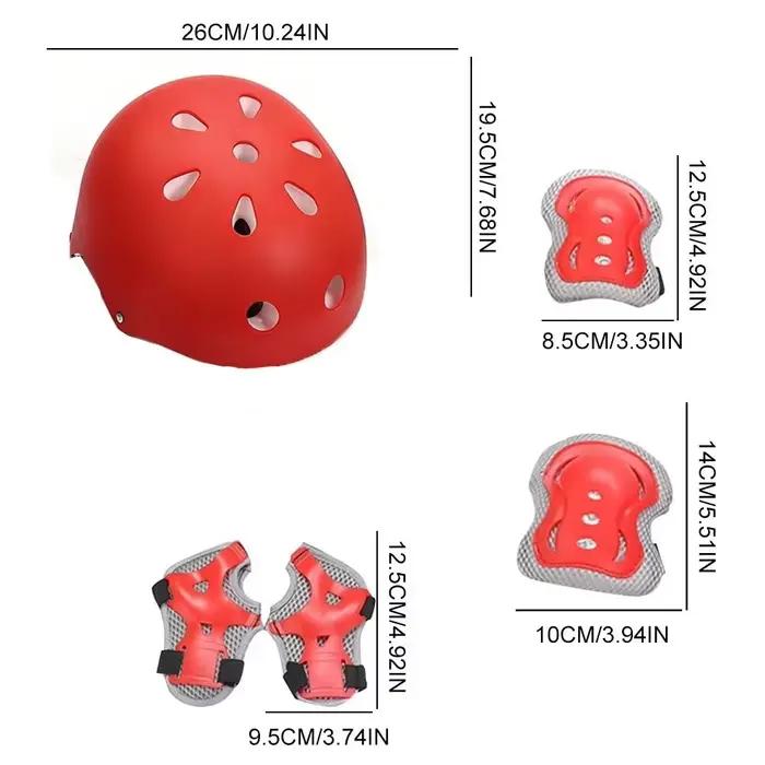 Ensemble de protections réglables pour enfants 7 pièces/ensemble équipement de sécurité épaissi absorbant les chocs respirant adapté pour divers sports de plein air