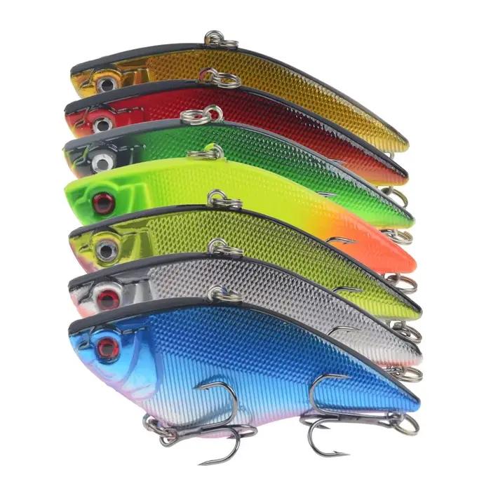 Leurre de pêche Vib 7cm lumineux pour bar et brochet, pêche en mer, plage, lac, rivière et réservoir, océanique, haute teneur en carbone, ABS, 12 couleurs