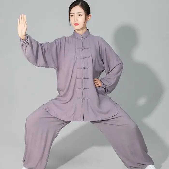 Tai chi solide coton 6 couleurs haute qualité Wushu Kung fu vêtements enfants adultes Arts martiaux