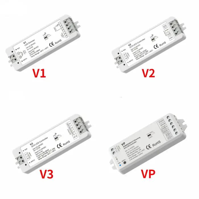 DC12-24V V1 V2 couleur unique CCT LED variateur V3 VP V5-M RGBW RGB + CCT RGB contrôleur 12V CV RF 2