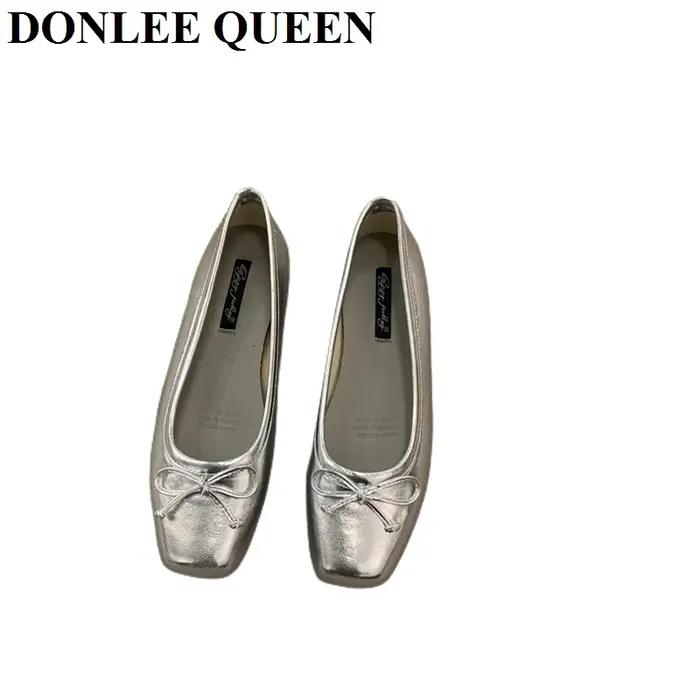 Mocassin de Ballet Plissé avec Nministériels d pour Femme, Chaussures de Ballerine Plates, Mocassin