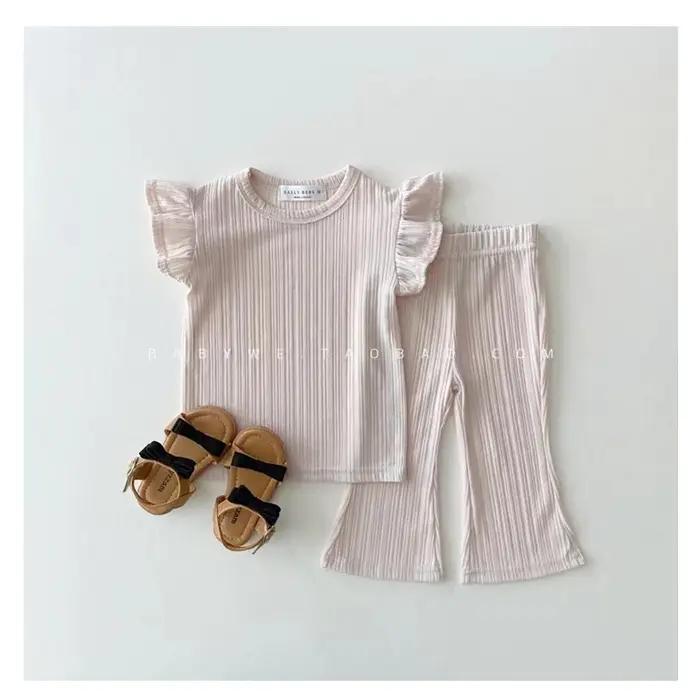 TZ22099 Ensemble deux pièces d'été pour filles, style décontracté et tendance, comprenant une barbot
