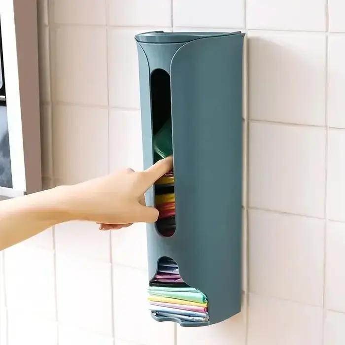 Boîte de rangement murale pour sacs poubelles et sous-vêtements, adaptée pour la maison et le bureau, élégante et pratique à installer, idéale pour organiser et économiser de l'espace