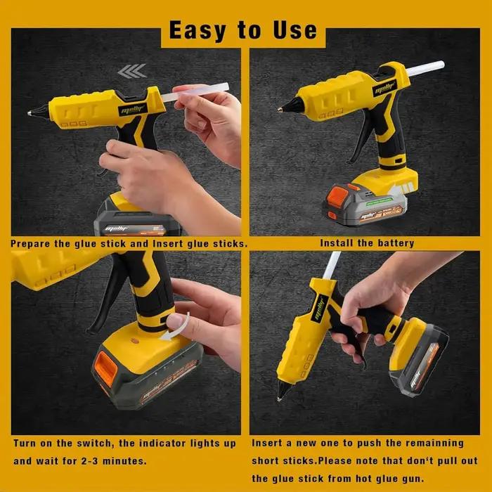 Mellif pistolet à colle chaude sans fil Compatible avec la batterie Dewalt 18V 20V outil de réparati
