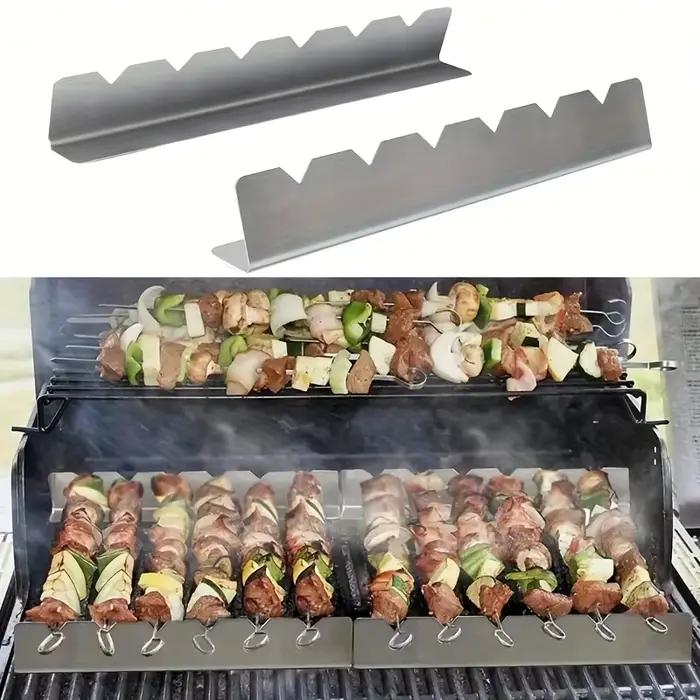 Supports de brochettes universels en métal pour barbecue, cuisine, patio, maison et camping, outils de BBQ élégants à offrir