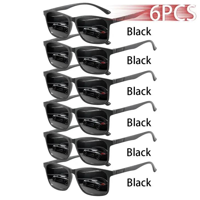 6 Paires de Lunettes de Soleil Carrées Vintage à Carreaux Tendance pour Hommes et Femmes