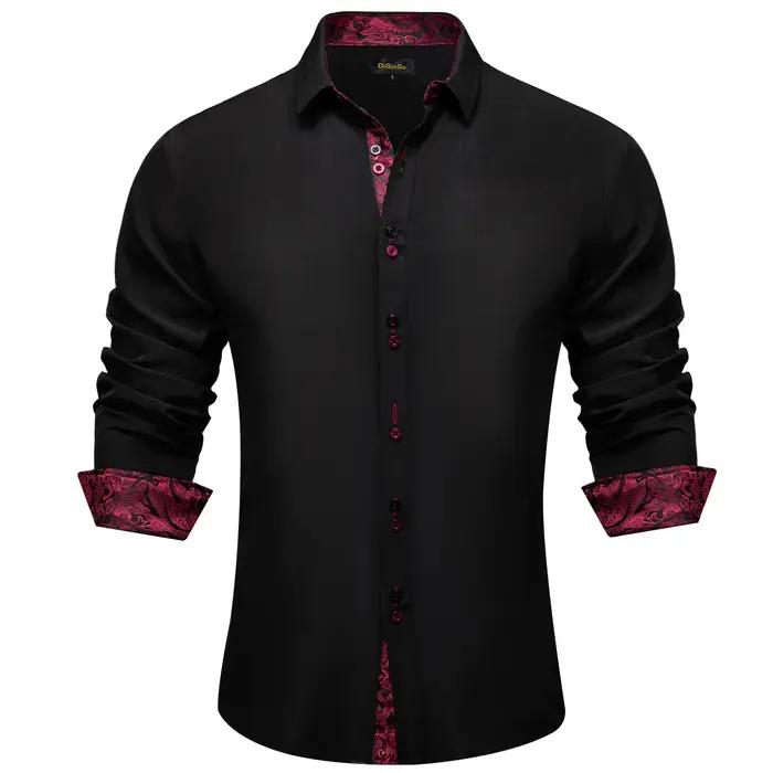 Chemise décontractée et élégante DiBanGu avec motif Paisley intérieur pour hommes de tous les âges et toutes les occasions