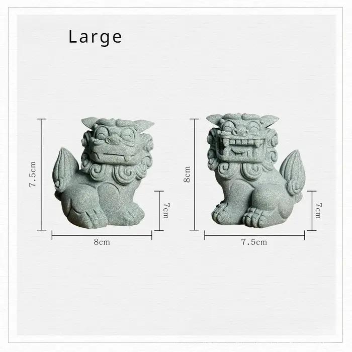 Paire de Statues Panoramiques de Chien Feng Shui Foo