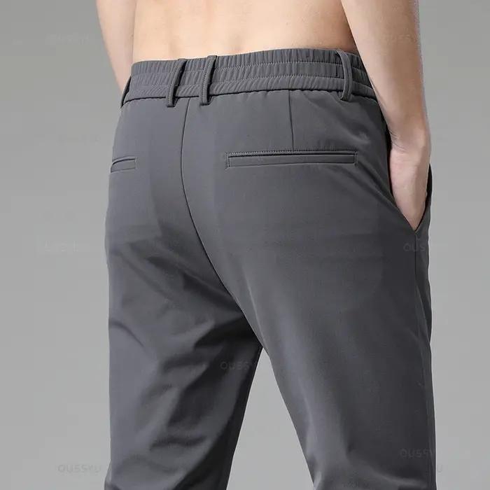 Pantalon homme automne hiver slim stretch élastique - Classique coréen business décontracté noir gris bleu