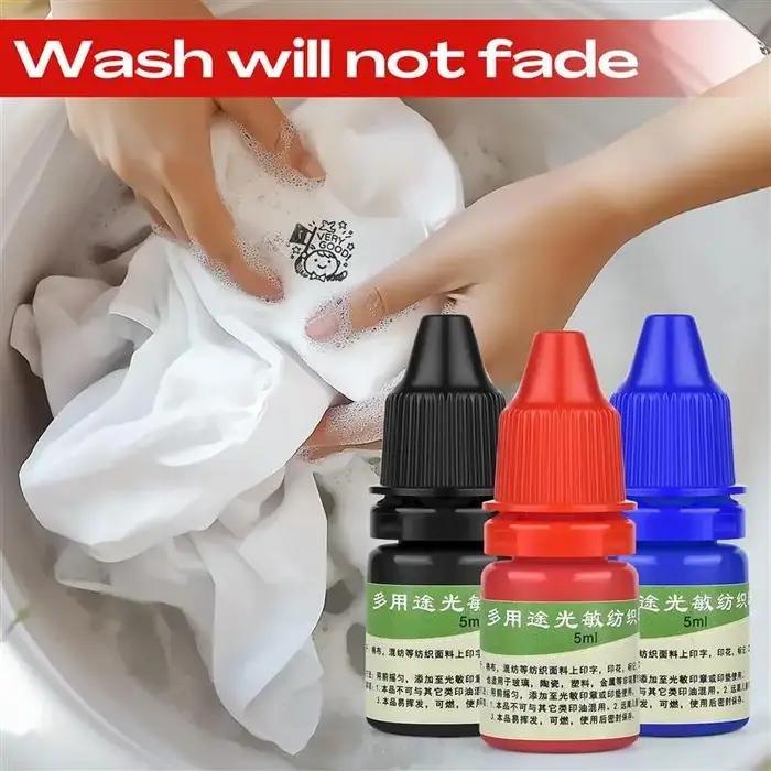 Encre pour vêtements textiles, 5ml, bleu, rouge, noir, encre spéciale pour étudiants, enfants, nom, impression sur vêtements, imperméable, ne se décolore pas