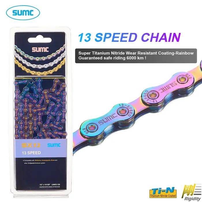 SUMC 13 vitesses vtt chaîne de vélo de route 126L SX13 boîte d'origine 13V chaîne de vélo avec lien