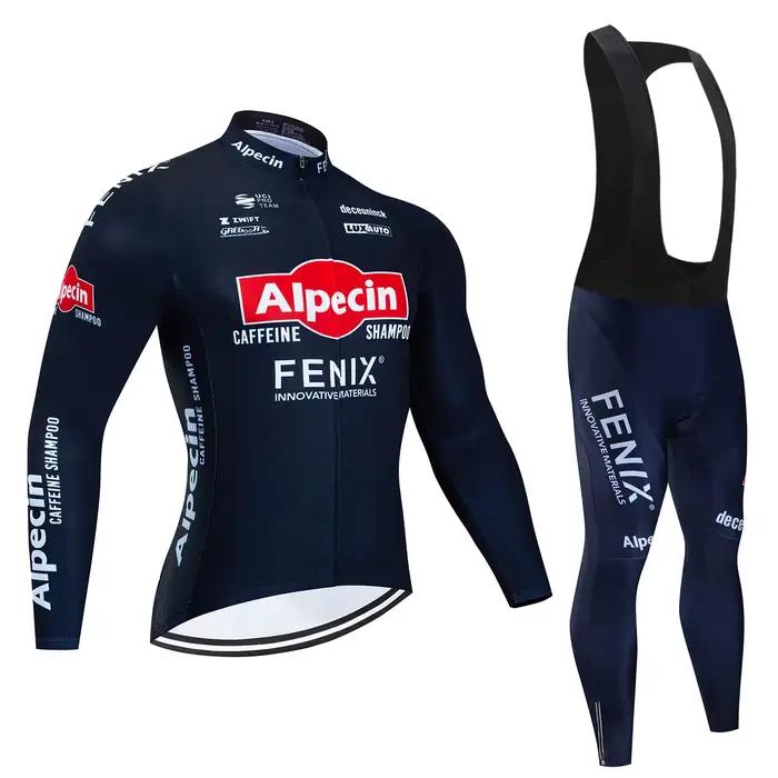 Alpecin nouvelle équipe respirant à manches longues hommes Maillot de cyclisme ensemble vtt vélo vêtements automne