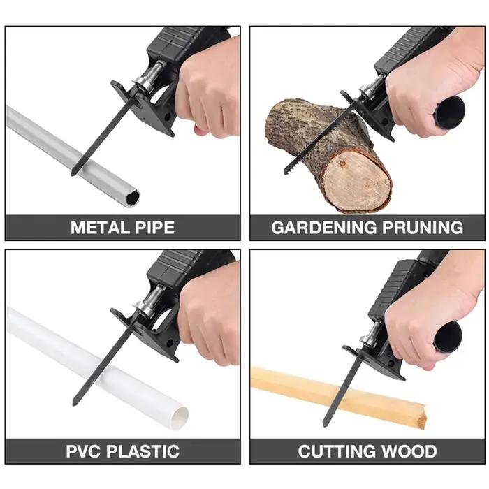 Perceuse électrique modifiée, scie sauteuse électrique Portable pour couper le bois/PVC/métal, outil