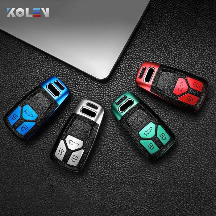 Coque en cuir et TPU pour clé télécommande de voiture, pour Audi A4 B9 A5 A6L A6 S4 S5 S7 8W Q7 4M Q