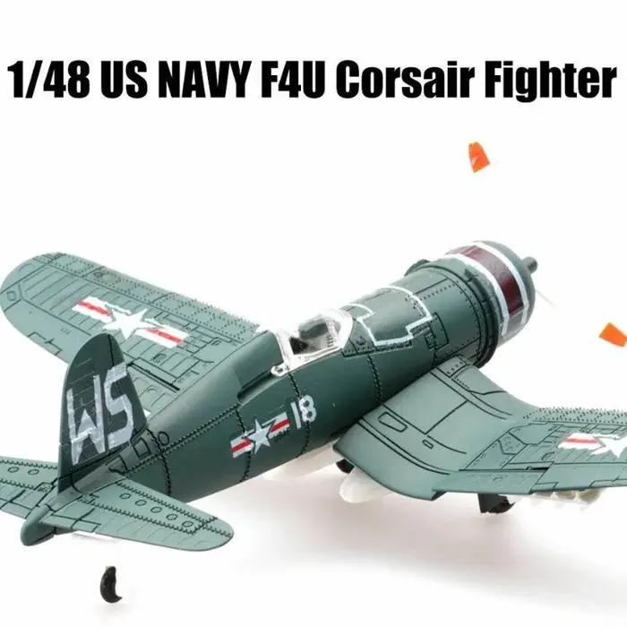 Avion de chasse en plastique, échelle US NAVY F4U Corsair Fighter, modèle d'assemblage, couleur aléa
