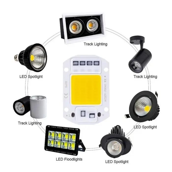Puce LED COB de Croissance, Lampe Phyto Complète, 110V/220V, 20W 30W 50W, Intelligente, pour Plantes